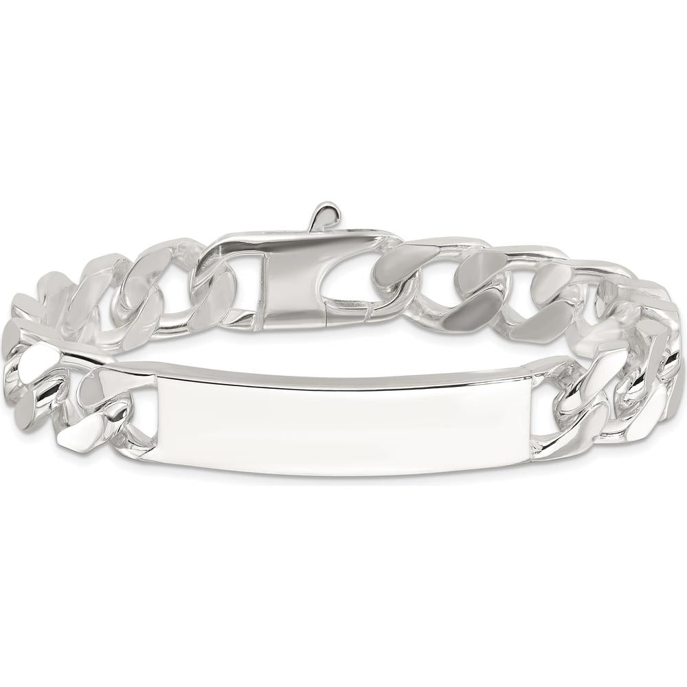 Sterling Silver 8.5in Curb ID Bracelet with Polished Finish by Lumare Gioia