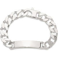 Sterling Silver 8.5in Curb ID Bracelet with Polished Finish by Lumare Gioia