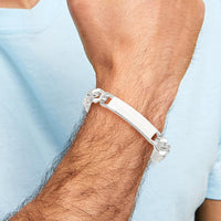 Sterling Silver 8.5in Curb ID Bracelet with Polished Finish by Lumare Gioia