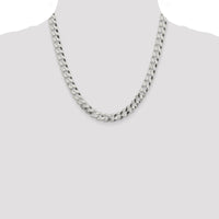Sterling Silver 8.5mm Beveled Curb Chain Necklace - 20" Length by Lumare Gioia