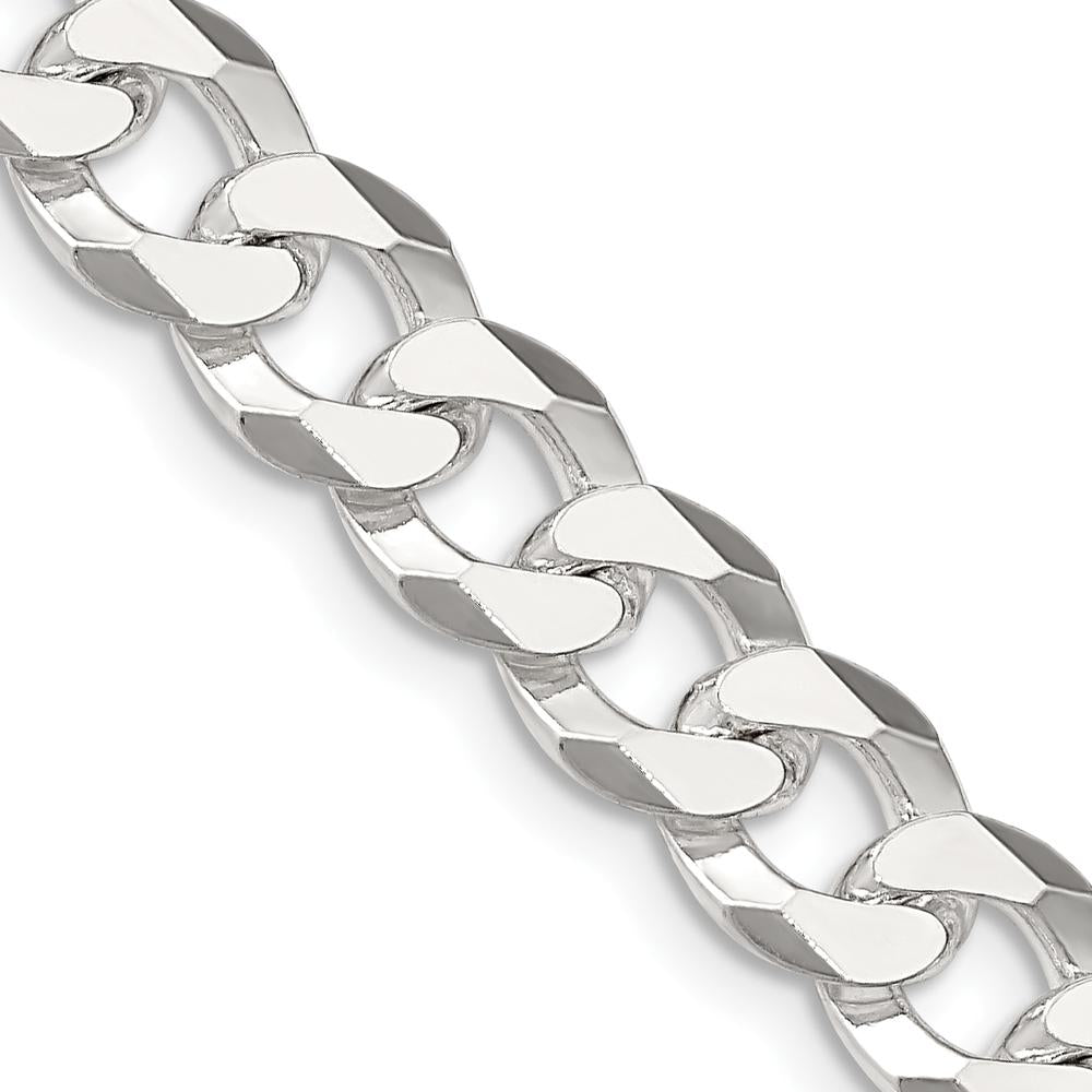 Sterling Silver 8.5mm Beveled Curb Chain Necklace - 26 inches by Lumare Gioia