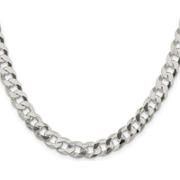 Sterling Silver 8.5mm Beveled Curb Chain Necklace - 26 inches by Lumare Gioia