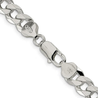 Sterling Silver 8.5mm Beveled Curb Chain Necklace - 26 inches by Lumare Gioia