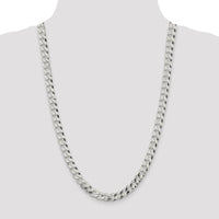 Sterling Silver 8.5mm Beveled Curb Chain Necklace - 26 inches by Lumare Gioia