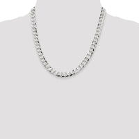 Sterling Silver 8.5mm Flat Curb Chain Necklace - 20 Inches, Polished Finish, Anti-Tarnish by Lumare Gioia
