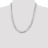 Sterling Silver 8.5mm Flat Curb Chain Necklace - 22 Inches by Lumare Gioia