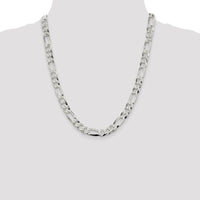 Sterling Silver 8.5mm Lightweight Flat Figaro Chain - 22 Inches by Lumare Gioia