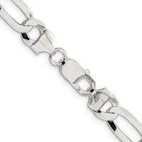 Sterling Silver 8.5mm Lightweight Flat Figaro Chain - 24 Inches by Lumare Gioia