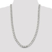 Sterling Silver 8.6mm Diamond-Cut Square Curb Chain - 26 inches by Lumare Gioia