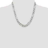 Sterling Silver 8.75mm Figaro Anchor Chain Necklace - 20 Inches by Lumare Gioia