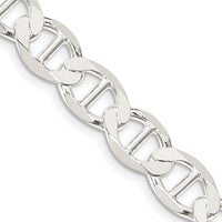 Sterling Silver 8.9mm Flat Anchor Chain Necklace - 24 Inches by Lumare Gioia