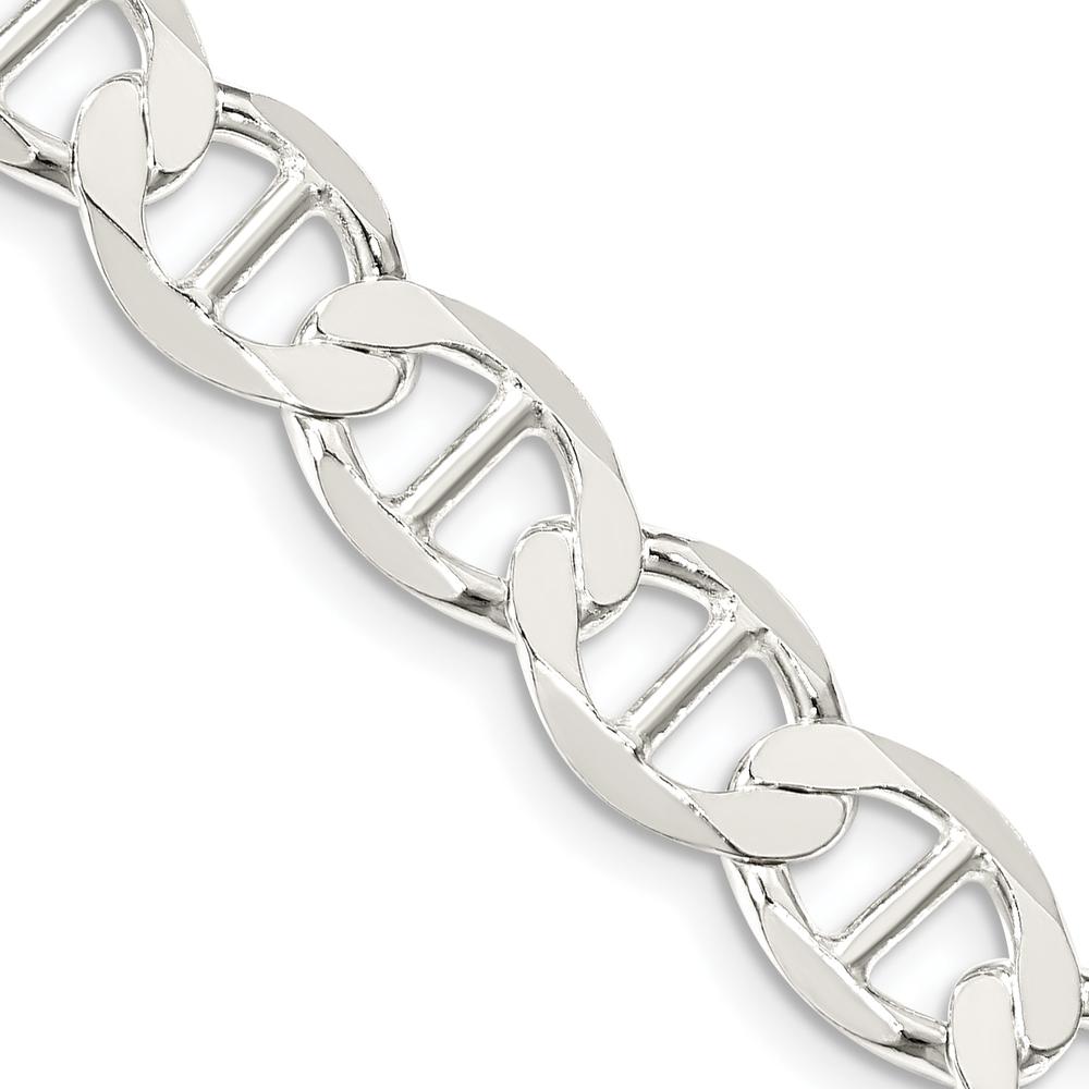 Sterling Silver 8.9mm Flat Anchor Chain Necklace - 24 Inches by Lumare Gioia