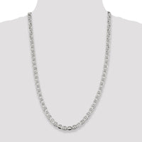 Sterling Silver 8.9mm Flat Anchor Chain Necklace with Polished Finish and Lobster Clasp - 26 Inches by Lumare Gioia