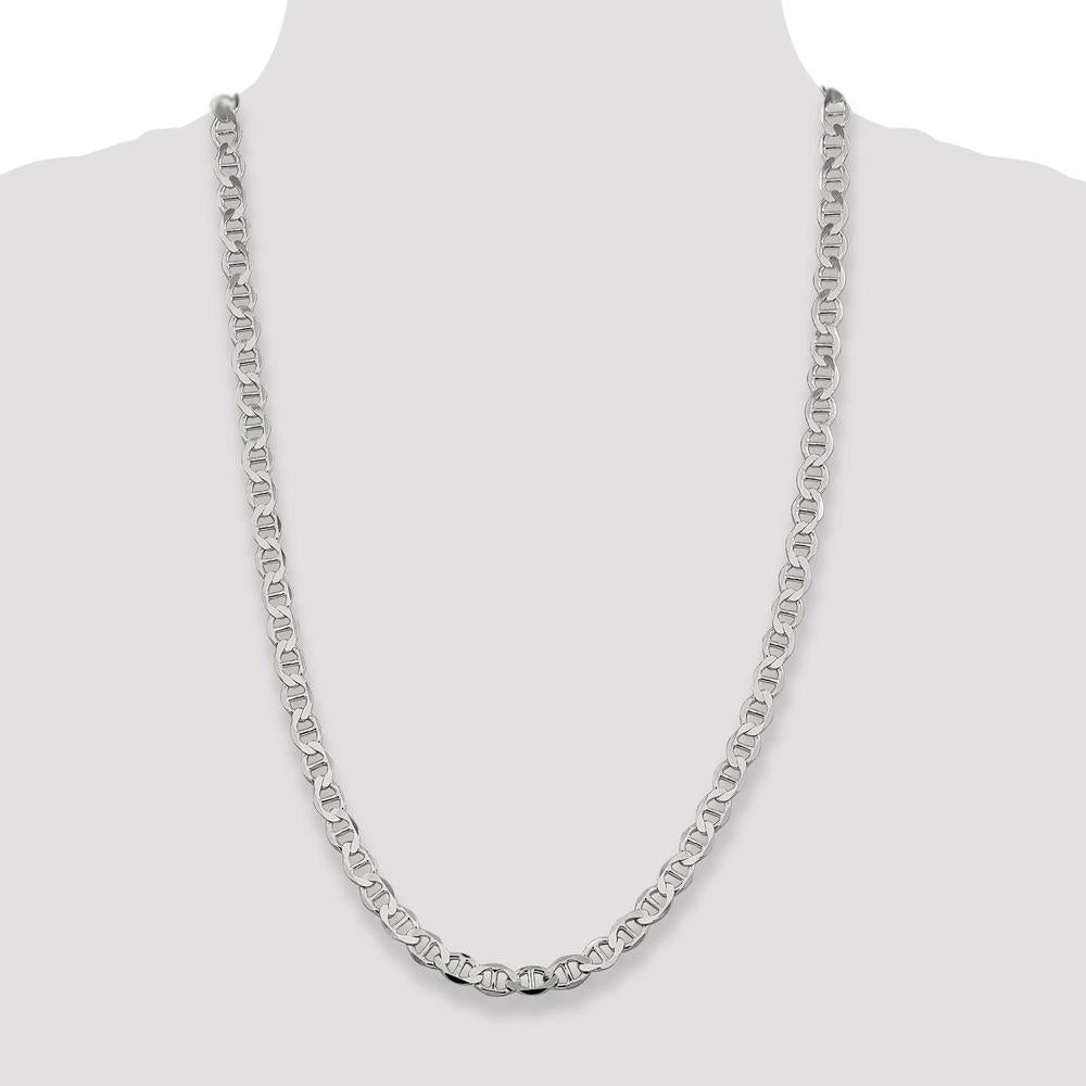 Sterling Silver 8.9mm Flat Anchor Chain Necklace with Polished Finish and Lobster Clasp - 26 Inches by Lumare Gioia