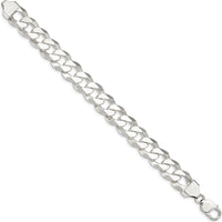 Sterling Silver 8" Beveled Curb Chain Bracelet - Polished Finish by Lumare Gioia