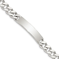 Sterling Silver 8" Polished Curb Link ID Bracelet with Engravable Plate by Lumare Gioia