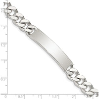 Sterling Silver 8" Polished Curb Link ID Bracelet with Engravable Plate by Lumare Gioia