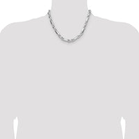 Sterling Silver 8mm Diamond-Cut Figarope Chain Necklace - 18 Inches by Lumare Gioia