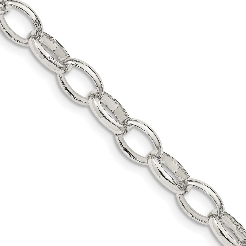 Sterling Silver 8mm Fancy Rolo Chain Necklace - Polished Finish, 20 Inches by Lumare Gioia