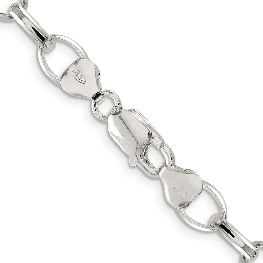 Sterling Silver 8mm Fancy Rolo Chain Necklace - Polished Finish, 20 Inches by Lumare Gioia