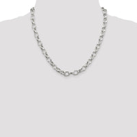 Sterling Silver 8mm Fancy Rolo Chain Necklace - Polished Finish, 20 Inches by Lumare Gioia