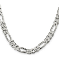 Sterling Silver 8mm Figaro Chain Necklace - 20 Inch by Lumare Gioia