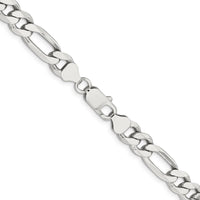 Sterling Silver 8mm Figaro Chain Necklace - 20 Inch by Lumare Gioia