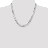 Sterling Silver 8mm Flat Curb Chain Necklace with Polished Finish - 20 Inches by Lumare Gioia