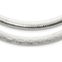 Sterling Silver 8mm Polished Cubetto/Diamond-Cut Reversible Necklace - 17" Length by Lumare Gioia