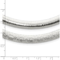 Sterling Silver 8mm Polished Cubetto/Diamond-Cut Reversible Necklace - 17" Length by Lumare Gioia