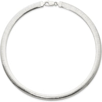 Sterling Silver 8mm Polished Cubetto/Diamond-Cut Reversible Necklace - 17" Length by Lumare Gioia