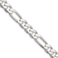 Sterling Silver 8mm Polished Figaro Chain Necklace - 16 Inches by Lumare Gioia