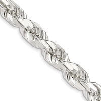 Sterling Silver 9.0mm Diamond-Cut Rope Chain - 28 Inch by Lumare Gioia