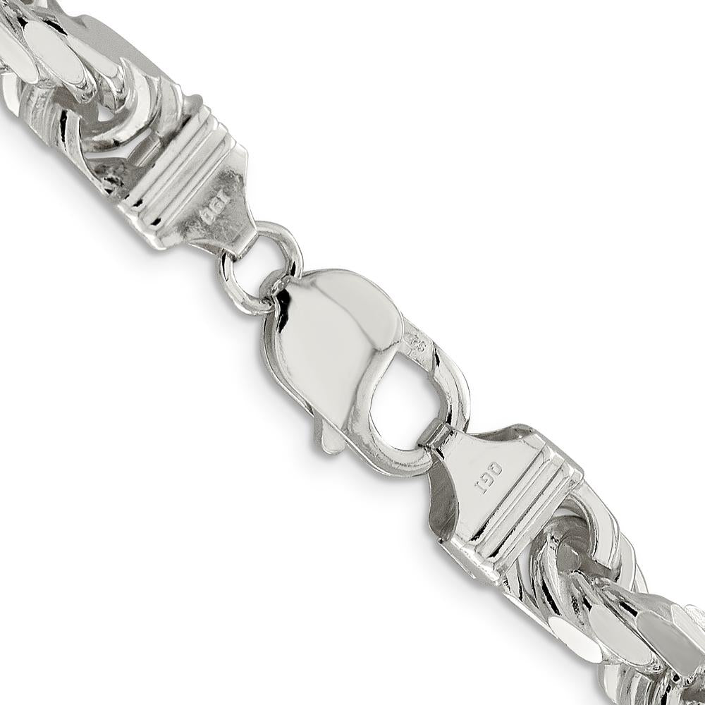 Sterling Silver 9.0mm Diamond-Cut Rope Chain - 28 Inch by Lumare Gioia