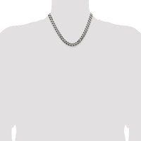 Sterling Silver 9.3mm Antiqued Curb Chain Necklace - 18 inches by Lumare Gioia