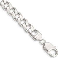 Sterling Silver 9.3mm Curb Chain Bracelet - 9 inches by Lumare Gioia