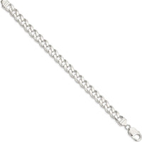 Sterling Silver 9.3mm Curb Chain Bracelet - 9 inches by Lumare Gioia