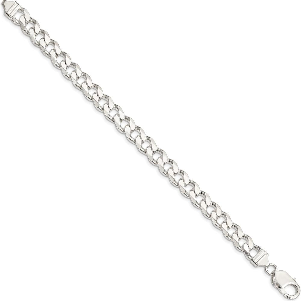 Sterling Silver 9.3mm Curb Chain Bracelet - 9 inches by Lumare Gioia