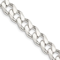 Sterling Silver 9.3mm Curb Chain Necklace - 22 Inches - Polished Finish by Lumare Gioia