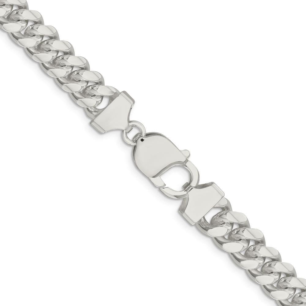 Sterling Silver 9.3mm Curb Chain Necklace - 22 Inches - Polished Finish by Lumare Gioia