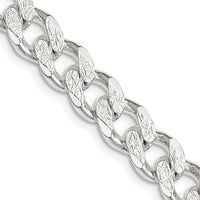 Sterling Silver 9.3mm Pavé Curb Chain Necklace - 24" by Lumare Gioia