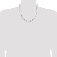 Sterling Silver 9.3mm Polished Curb Chain Necklace - 20 inches by Lumare Gioia