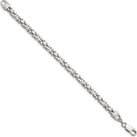 Sterling Silver 9" 5mm Byzantine Chain Bracelet with Lobster Clasp - Polished Finish by Lumare Gioia