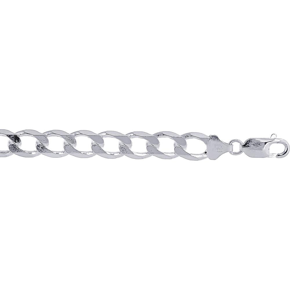 Sterling Silver 9.5mm Comfort Curb Chain with Polished Finish - 22" by Orozza Fine Jewelry