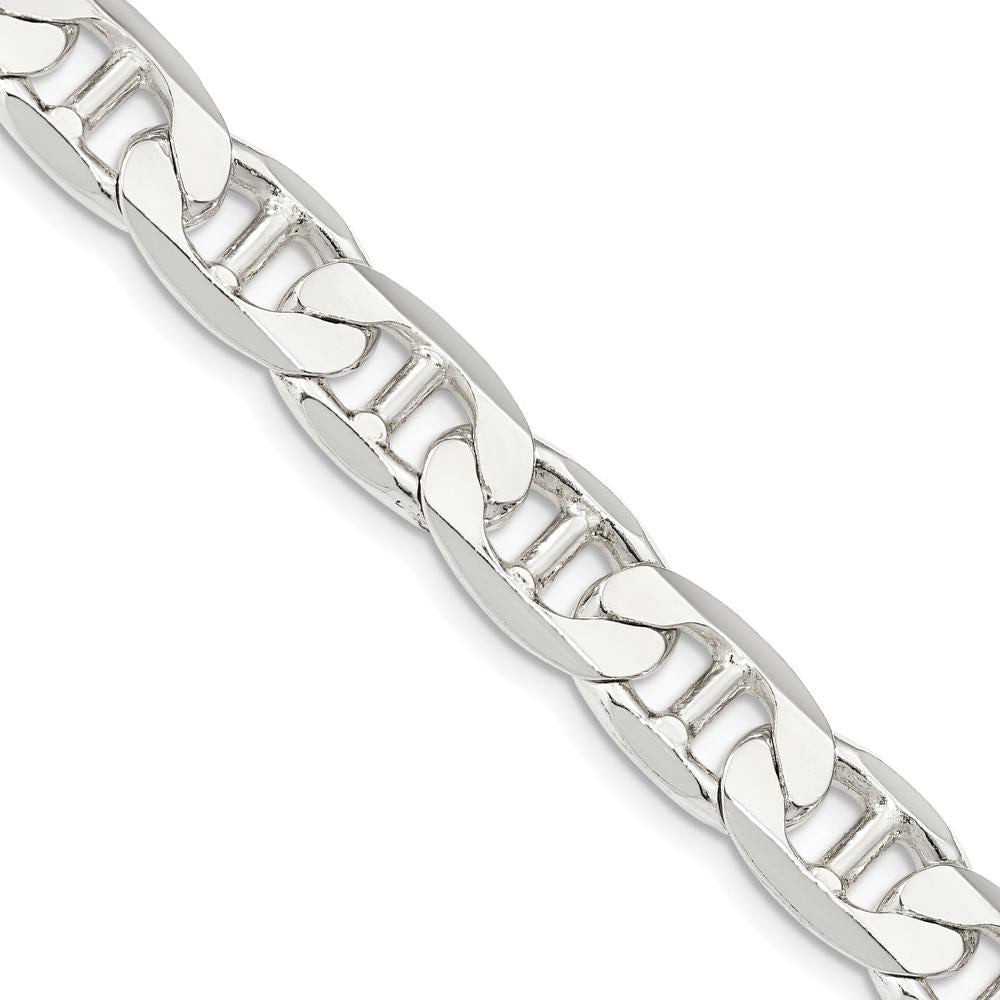 Sterling Silver 9.5mm Flat Anchor Chain Necklace - 22 Inch by Lumare Gioia