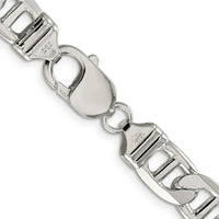 Sterling Silver 9.5mm Flat Anchor Chain Necklace - 22 Inch by Lumare Gioia