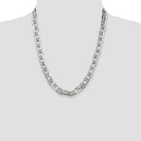 Sterling Silver 9.5mm Flat Anchor Chain Necklace - 22 Inch by Lumare Gioia