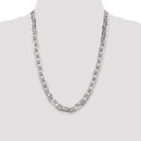 Sterling Silver 9.5mm Flat Anchor Chain Necklace - 24in Length by Lumare Gioia