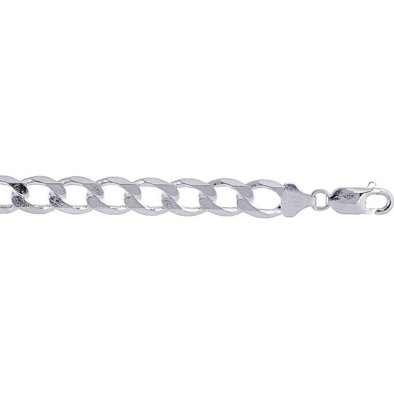 Sterling Silver 9.5mm Polished Curb Chain Necklace - 24" Length by Orozza Fine Jewelry
