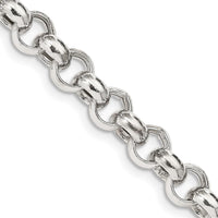 Sterling Silver 9.5mm Semi-Solid Rolo Chain with Anti-Tarnish Coating - 18 Inches by Lumare Gioia
